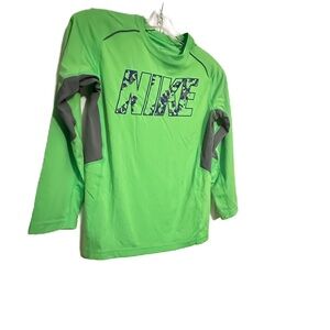 Nike Green and Gray Kids Long Sleeve Shirt